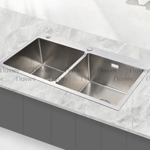 Chậu Rửa Chén 2 Ngăn Đều Inox Cao Cấp Navier NV-8245DKS