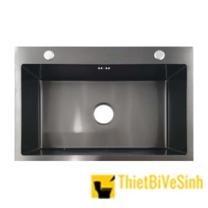 Chậu chén 1 ngăn Inox phủ nano đen cao cấp Navier NV-6045NND