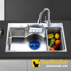 Chậu rửa chén 1 ngăn lớn inox 304 chuẩn 100% cao cấp Navier NV-7848