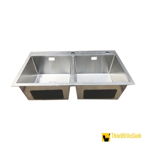 Chậu Rửa Chén 2 Ngăn Đều Inox Cao Cấp Không Sơn Navier NV-8346KS