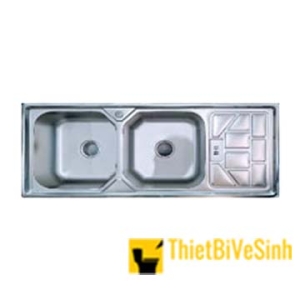 Chậu rửa chén 2 ngăn đều liền khay inox cao cấp Navier NV-12050