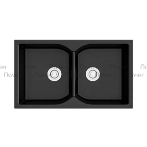 Chậu Rửa Chén Đá 2 Ngăn Đen Cao Cấp Navier NV-T8650-T01