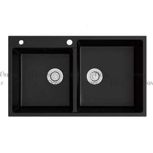 Chậu Rửa Chén Đá Đen 2 Ngăn Cao Cấp Navier NV-T8650-F01